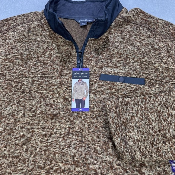 Eddie Bauer Other - Eddie Bauer Quarter Snap Fleece Pullover Men 2XL Tan/Brown Heather Better L/S